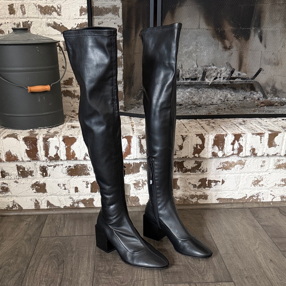 Zara Black Over-the-Knee Boots